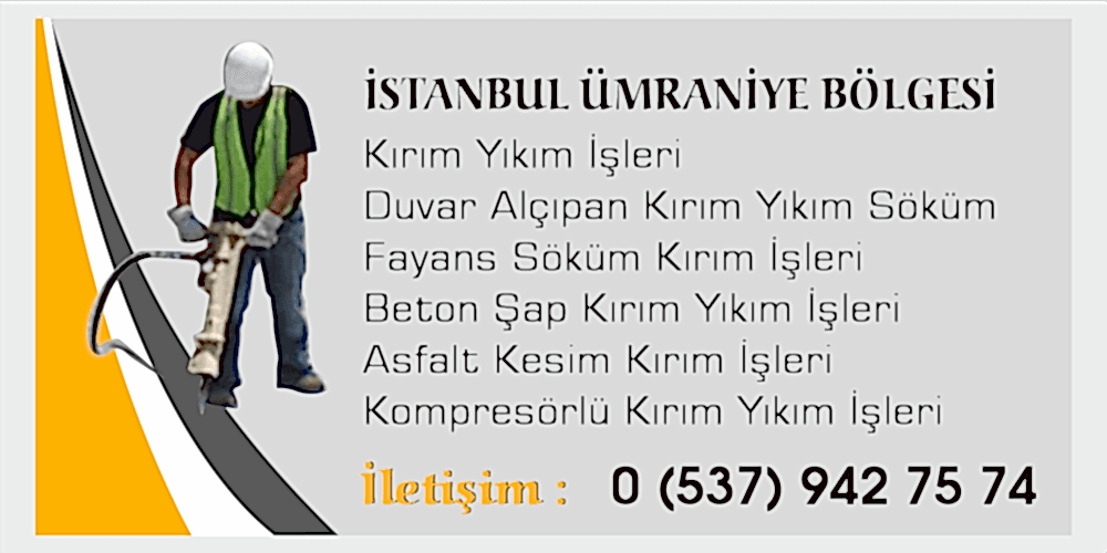 Ümraniye Kırım Yıkım İşleri Duvar Fayans Kırım Yıkım Ekibi